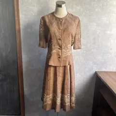 古着　ヴィンテージ 総柄　スカートセットアップ　used ビンテージ　希少