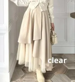 clear チュールドッキングアシンメトリースカート