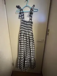 キャミワンピース ブラック・ホワイト チェック