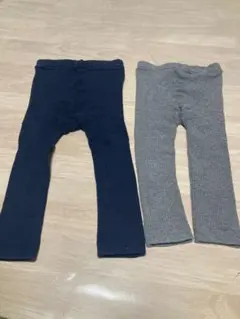 90cm ネイビー グレー ベビースパッツ 2点セット