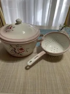 超激レア❗️廃盤品❗未使用品❗旧イマン ダイアナローズ ホーロー 両手鍋 超激レア❗️廃盤品❗未使用品❗旧イマン ダイアナローズ