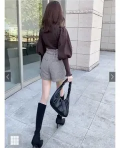 GRL 千鳥柄ハイウエストショートパンツ tu230