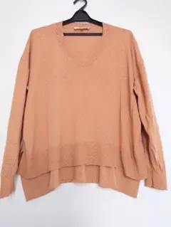 美品　ENFÖLD エンフォルド　シルク コットンVネックニット36　ゆったり