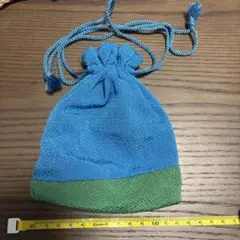 小物入れ　巾着　ブルー
