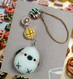 羊毛フェルト＋樹脂粘土　シマエナガちゃんストラップ♡バックチャーム♡