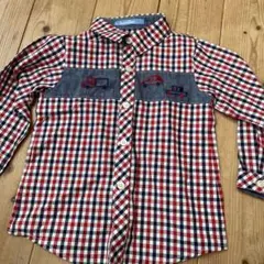 familiar チェック柄長袖シャツ 100