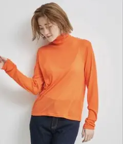 ROPÉ PICNIC ロペピクニック シアーカットタートルトップス　オレンジ