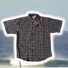 90s RIP CURL s/s shirt チェック ブラウン 古着 USED