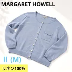 MARGARETHOWELL リネン100% ブルーグレー 長袖麻カーディガンMのサムネイル