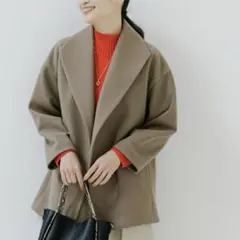Oggi掲載】INDIVI ハミルトンラムズウール ショートコート グリーン