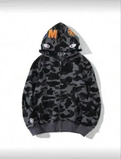 【最終値下げ】A Bathing Ape ブラック フルジップシャークパーカー GIANT SHARK FULL ZIP HOODIE | bape.com