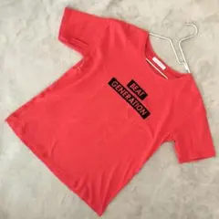 BACK NUMBER メンズ ロゴプリント Tシャツ レッド サイズM 半袖