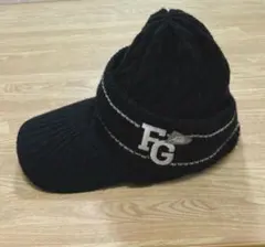 FILA ゴルフ ニット帽 つば長め 黒
