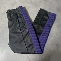 Needles ベロア トラックパンツ XS ブラック パープル - メルカリ