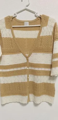 透かし編みニット　薄手カーディガン