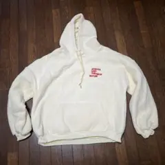 クリーム色 フード付きパーカー モコモコ レディース 裏起毛