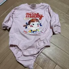 ミルキー ロンパース 80cm ピンク　ぺこちゃん　バースデイ