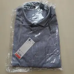 GU ツイルチェックシャツ 長袖 Mサイズ ブルー