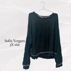 Sofia Vergara【3X】長袖Tシャツ レオパード 大きめサイズ 秋冬