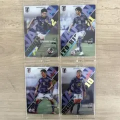 ツインウエハースサッカー日本代表カード4枚 菅原由勢・伊藤洋輝・遠藤航・鈴木唯人