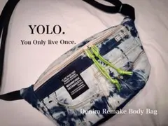 デニムリメイク ボディバッグ ブリーチデニム