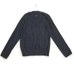 【ZUCCaズッカ】カシミヤ100%Vネックセーター　チャコールグレー　M