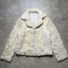 ヴィンテージ ラビットファーショートジャケット ホワイト 9