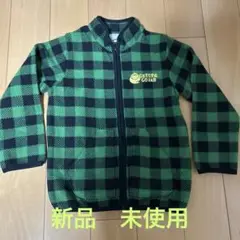 【新品未使用】べべ フリース　緑×黒チェック柄ジャケット 110㎝　男の子