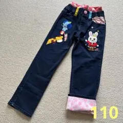 ミキハウス うさこ　豪華ワッペンデニムパンツ