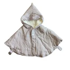 【美品】aijosekkei ベビーポンチョ ケープ シルク混 フード付き