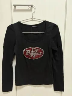 Dr pepperストーン 長袖Tシャツ 黒