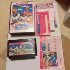 ファミコン　マッピーランド　箱説ハガキ未使用シール　完品？