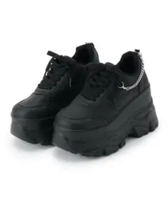 ESPERANZA チェ-ン付き厚底インヒールスニーカー ブラック M