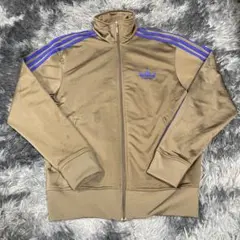 adidas トラックジャケット ブラウン×ブルー トレフォイル