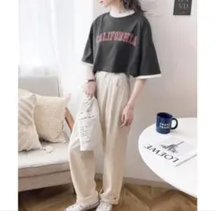 クラシカルエルフ　カレッジロゴショート丈　リンガーTee