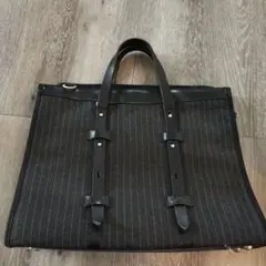 ビジネスバッグ ダークグレー ストライプ