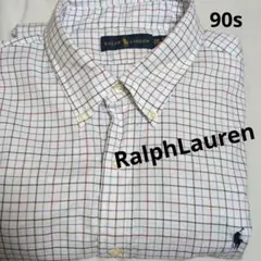 Ralph Lauren チェック柄 ボタンダウンシャツ2XL90s