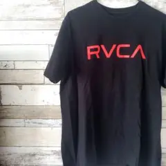 RVCA ブラック Tシャツ レッドロゴ　S