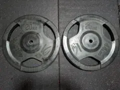 ボディメーカー ラバーダンベルプレート 20kg 2個セット 44LBS②