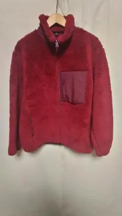 UNIQLOユニクロフルジップレトロフリースJKT赤ワイン美品サイズL