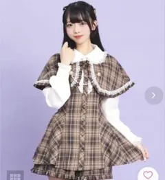 Secret Honey ケープ付長袖セットアップ・ブラウン