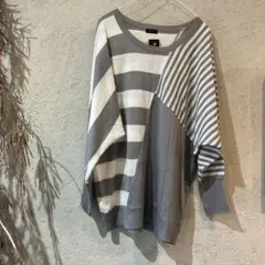 agrimony タグ付き　ニット　クレイジーパターン　ボーダー　ストライプ
