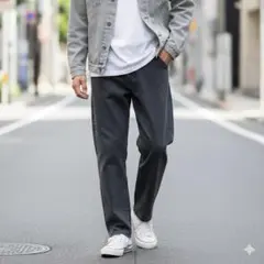 ネオス　ルーズ　ワイド　ブラックデニムパンツ　フェード感　スミクロ　メンズ　Mのサムネイル
