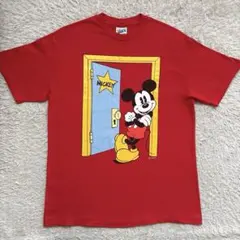 ミッキーマウス サムズアップ グラフィック 赤 Tシャツ XL ディズニー 