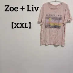 Zoe + Liv 【XXL】 半袖 Tシャツ ピンク コットン100パーセント