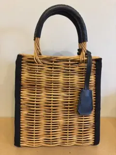 お値下げ！天然アラログ　かごバッグ ブラック かごバッグ アラログ レザー ワンハンドルバッグ お買い物