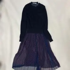 sacai luck サカイラックハートドッキング ワンピース　カシミヤ混
