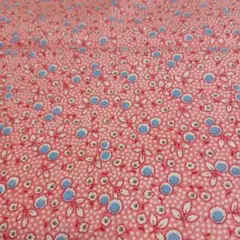 赤と青の花柄 綿生地110×30