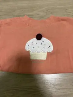 カップケーキ刺繍オレンジトレーナー　120センチ