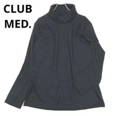 クラブメッド　長袖Tシャツ　タートルネック　ストライプ　日本製　総柄　重ね着　M